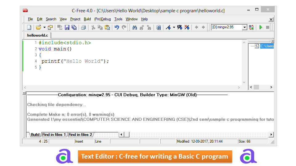 Write First Program in C