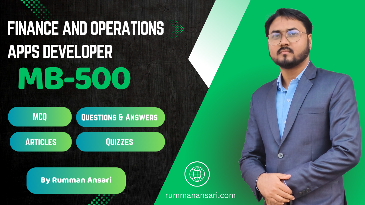 Master Dynamics 365 Finance & Operations apps development. Prepare for the MB-500 exam with in-depth training, practice tests, and real-world scenarios.