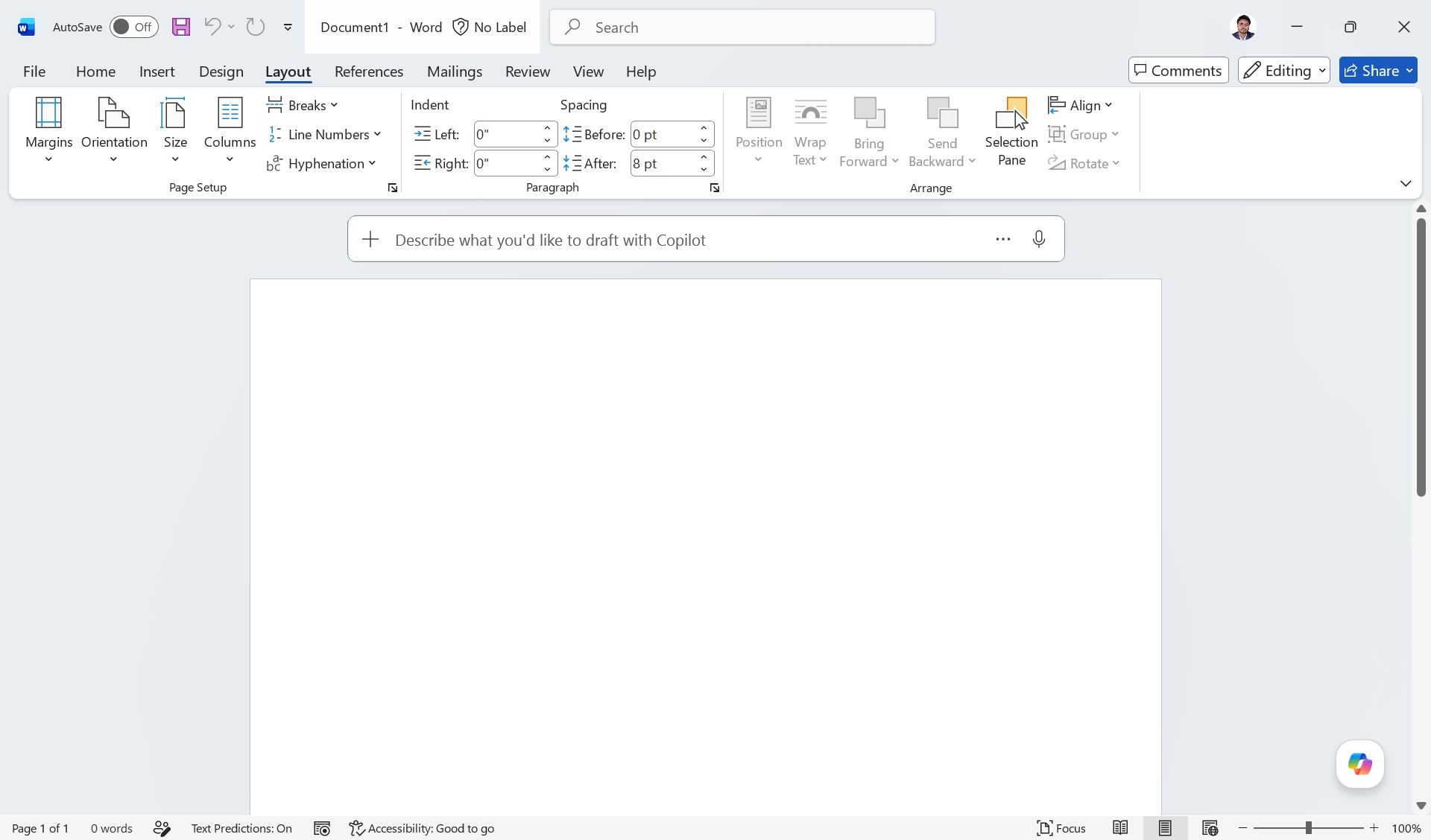 MS Word Interface - Layout MS Word Interface - Layout