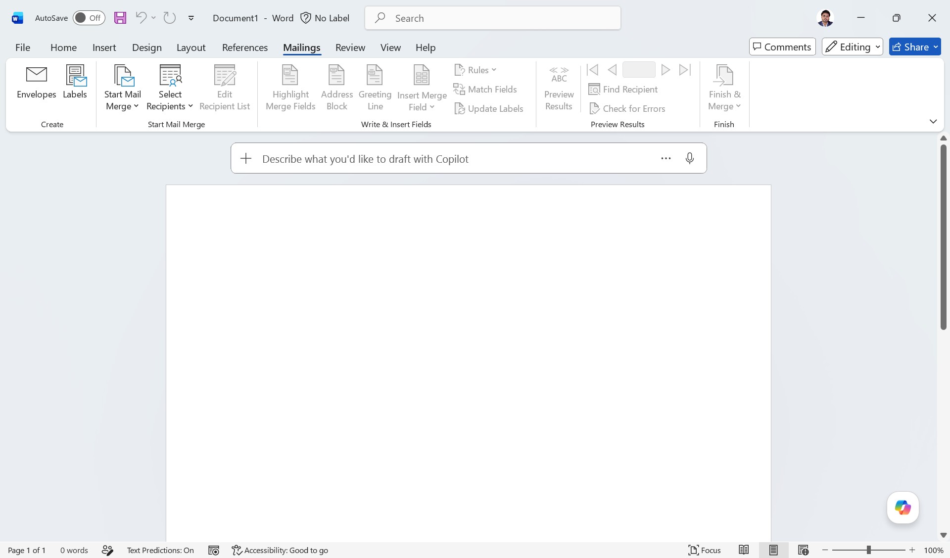 MS Word Interface - Mailings