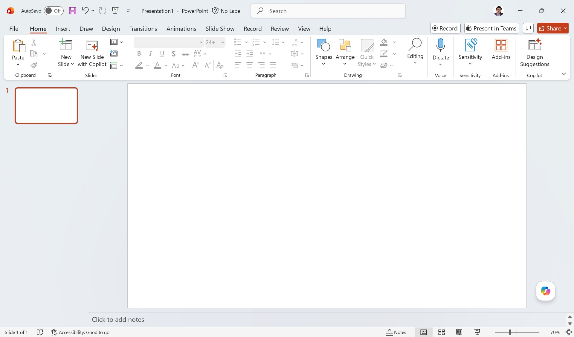 MS PowerPoint Interface - Home MS PowerPoint Interface - Home