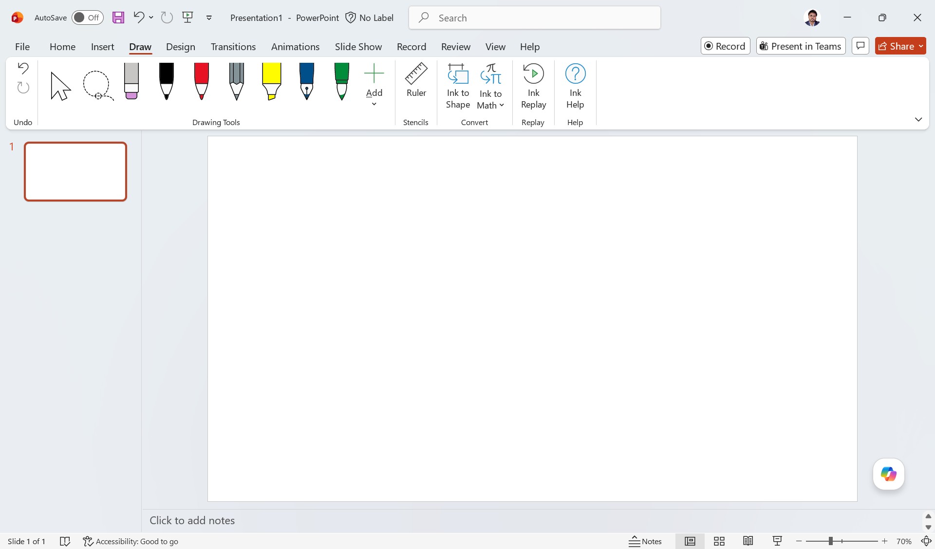 MS PowerPoint Interface - Draw MS PowerPoint Interface - Draw