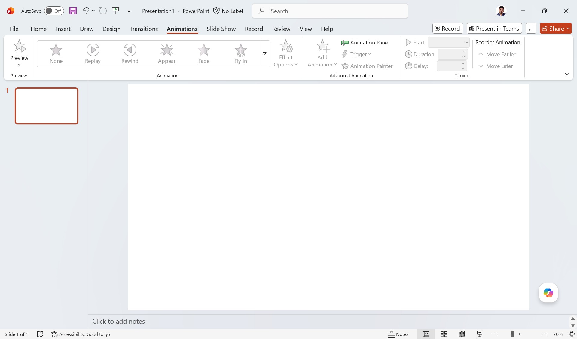 MS PowerPoint Interface - Animations MS PowerPoint Interface - Animations