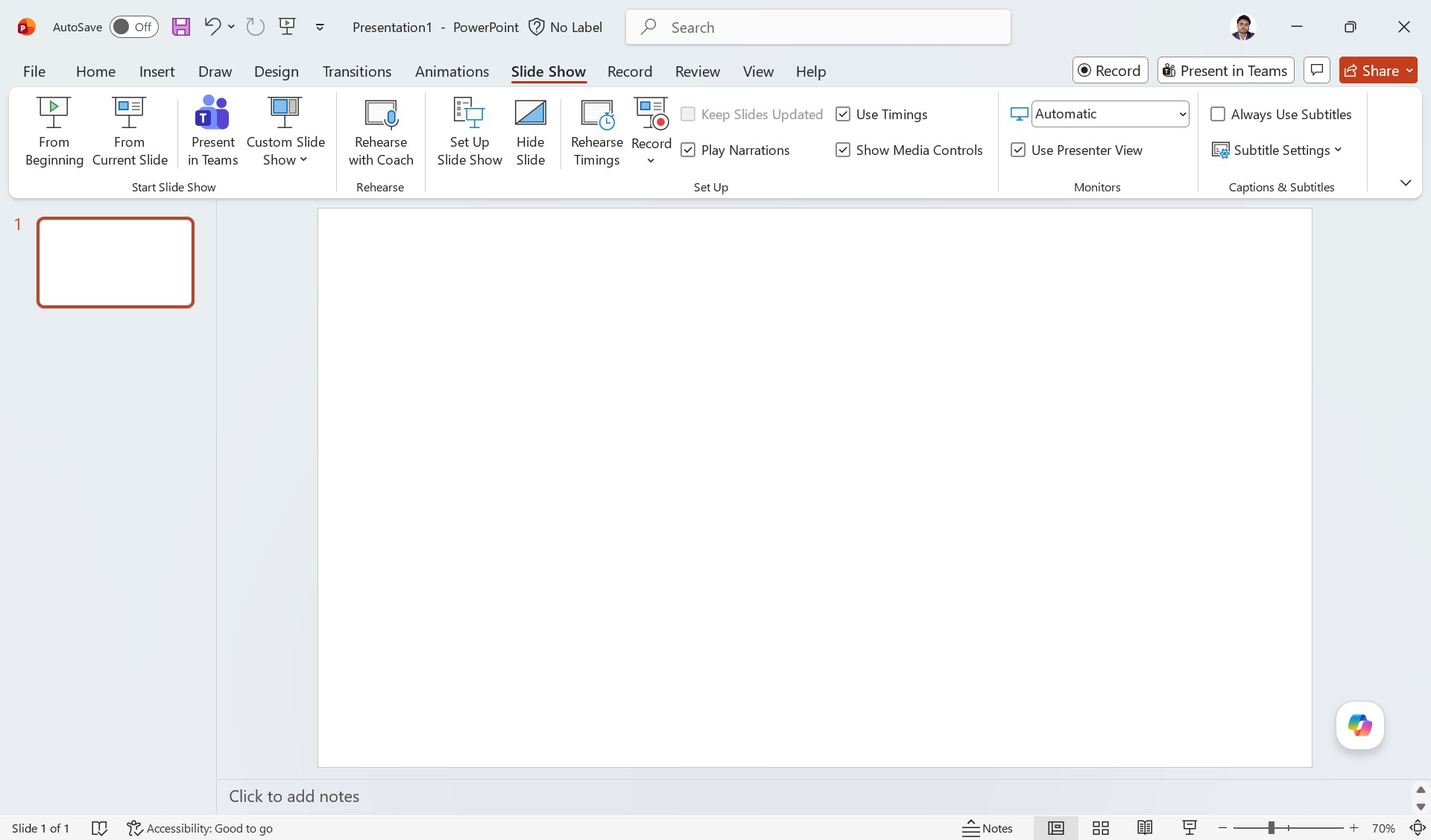 MS PowerPoint Interface - Slide Show MS PowerPoint Interface - Slide Show