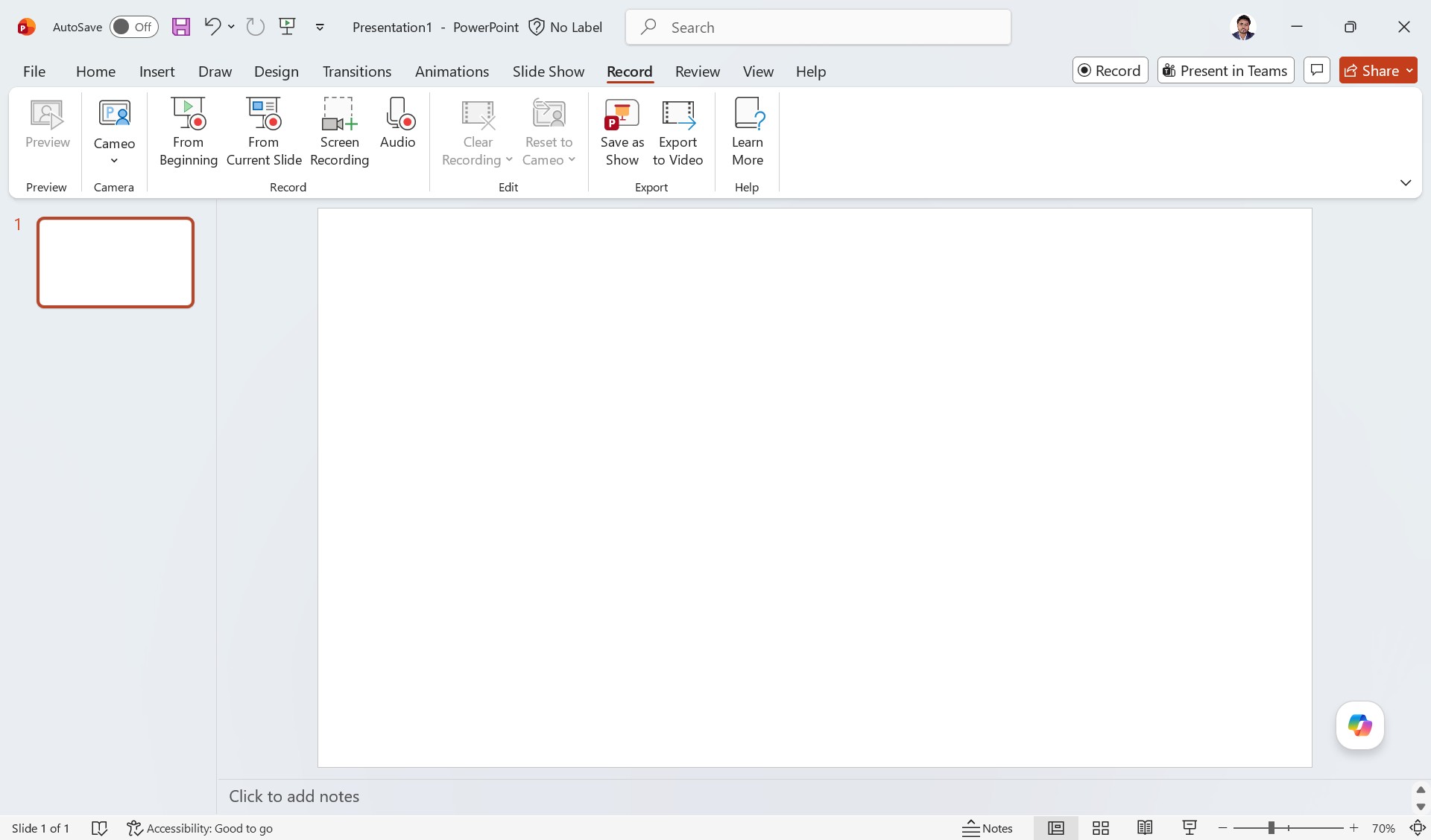 MS PowerPoint Interface - Record MS PowerPoint Interface - Record