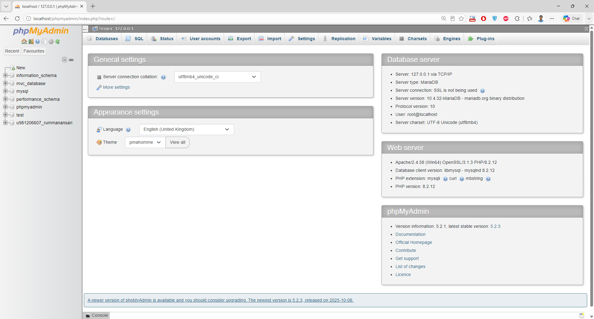 phpMyAdmin MYSQL phpMyAdmin MYSQL