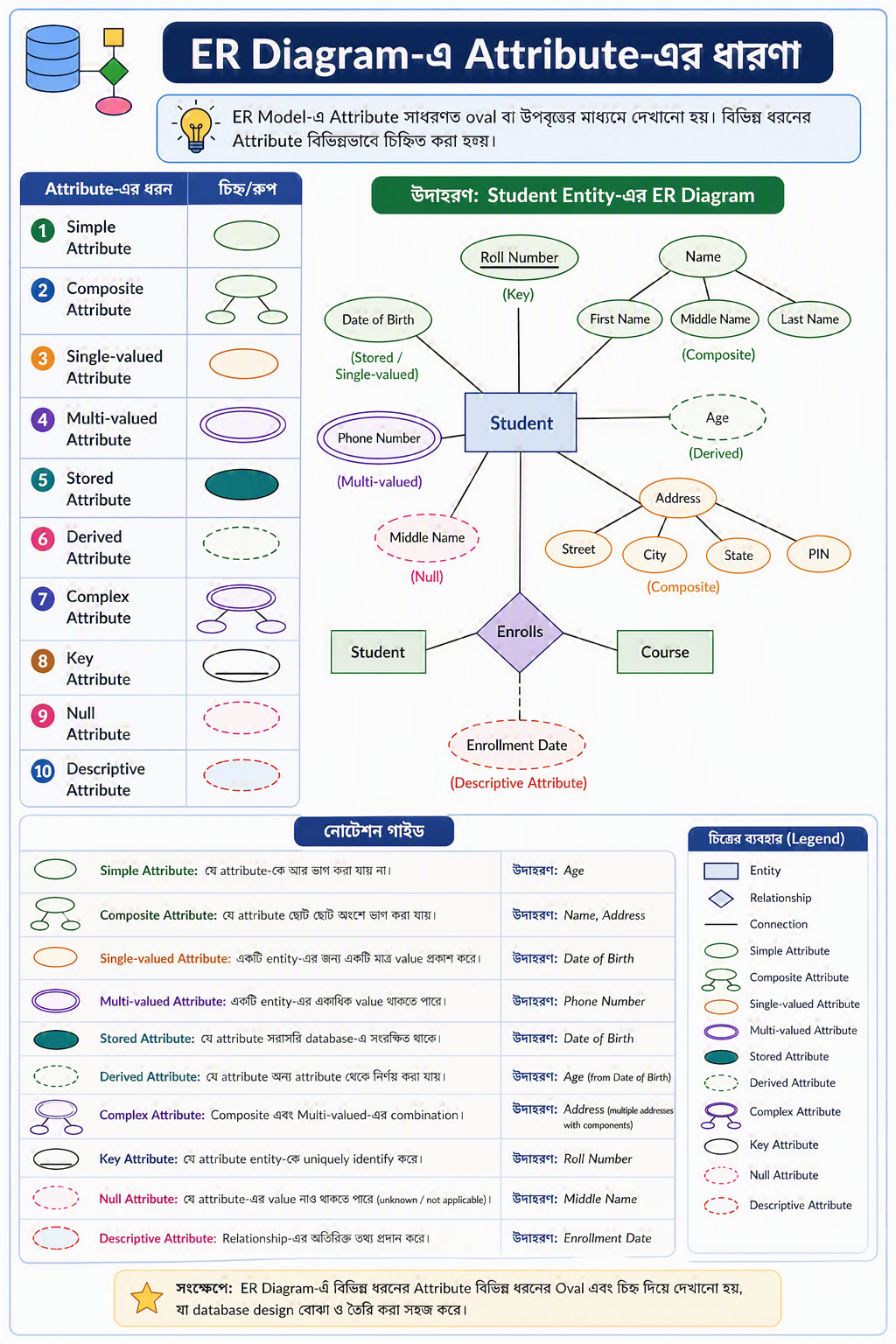 Example of attribute with help of ER model Example of attribute with help of ER model