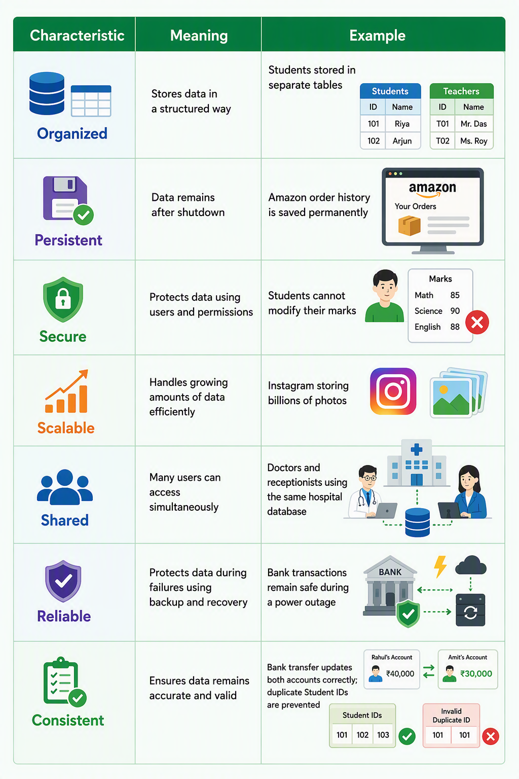 Key Characteristics of a Database
