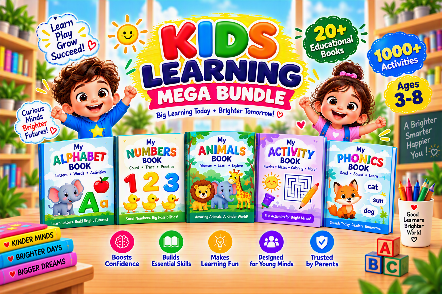 KIDS LEARNING MEGA BUNDLE: Big Learning Today. Brighter Tomorrow!