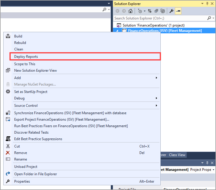 How do you deploy a report from Visual Studio?