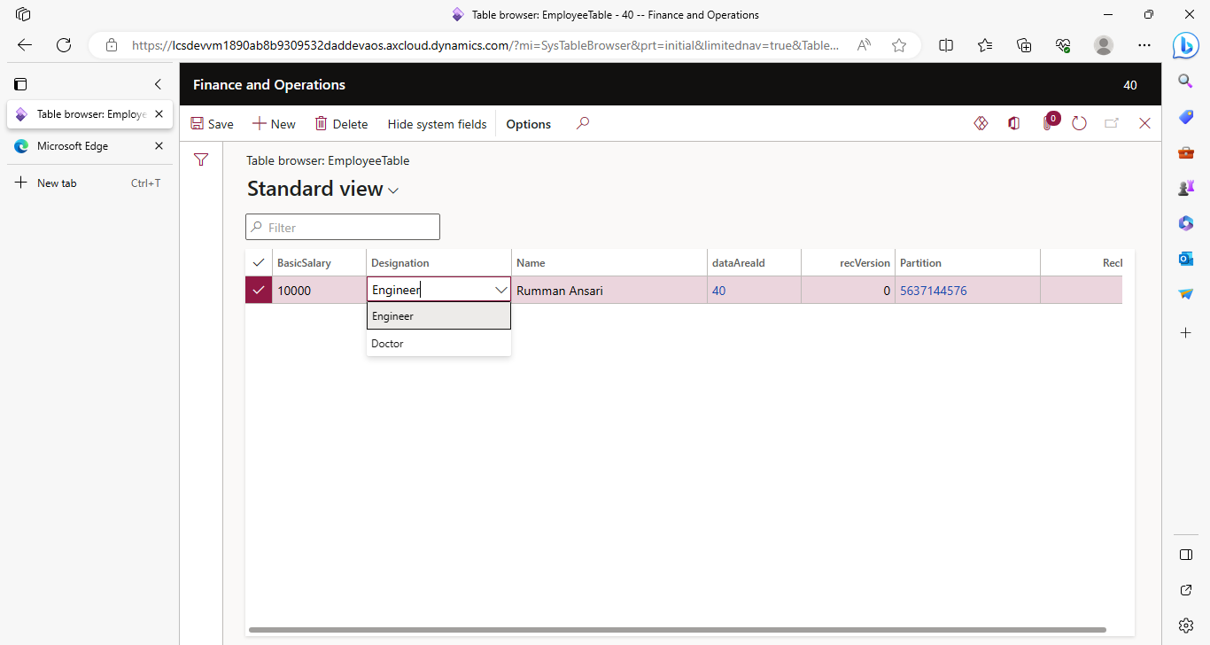 Table Methods - modifiedField 