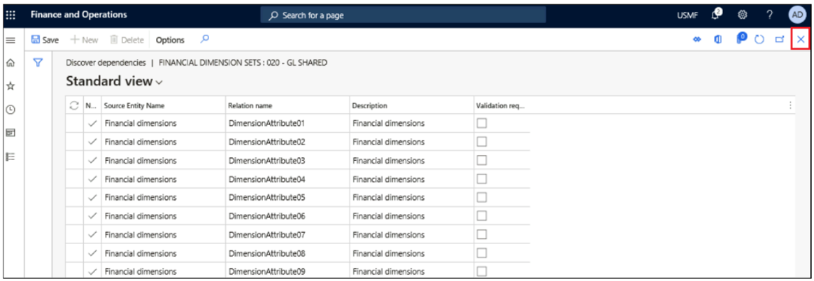 Screenshot of 020 - GL Shared entities view being closed Screenshot of 020 - GL Shared entities view being closed